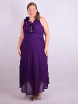Vestido Longo Festa Crepe Uva Plus Size